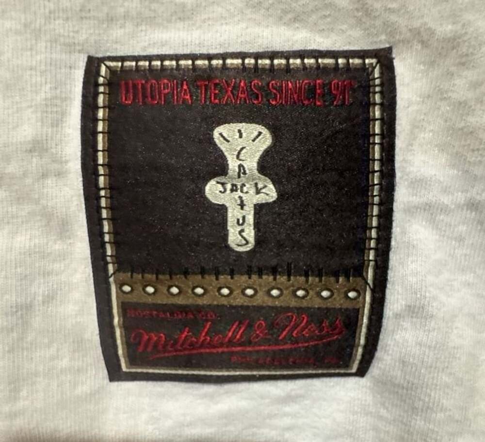 Travis Scott x Mitchell & Ness Ltd Edition University Of Oklahoma Tee Size L Whi - Picture 3 of 5